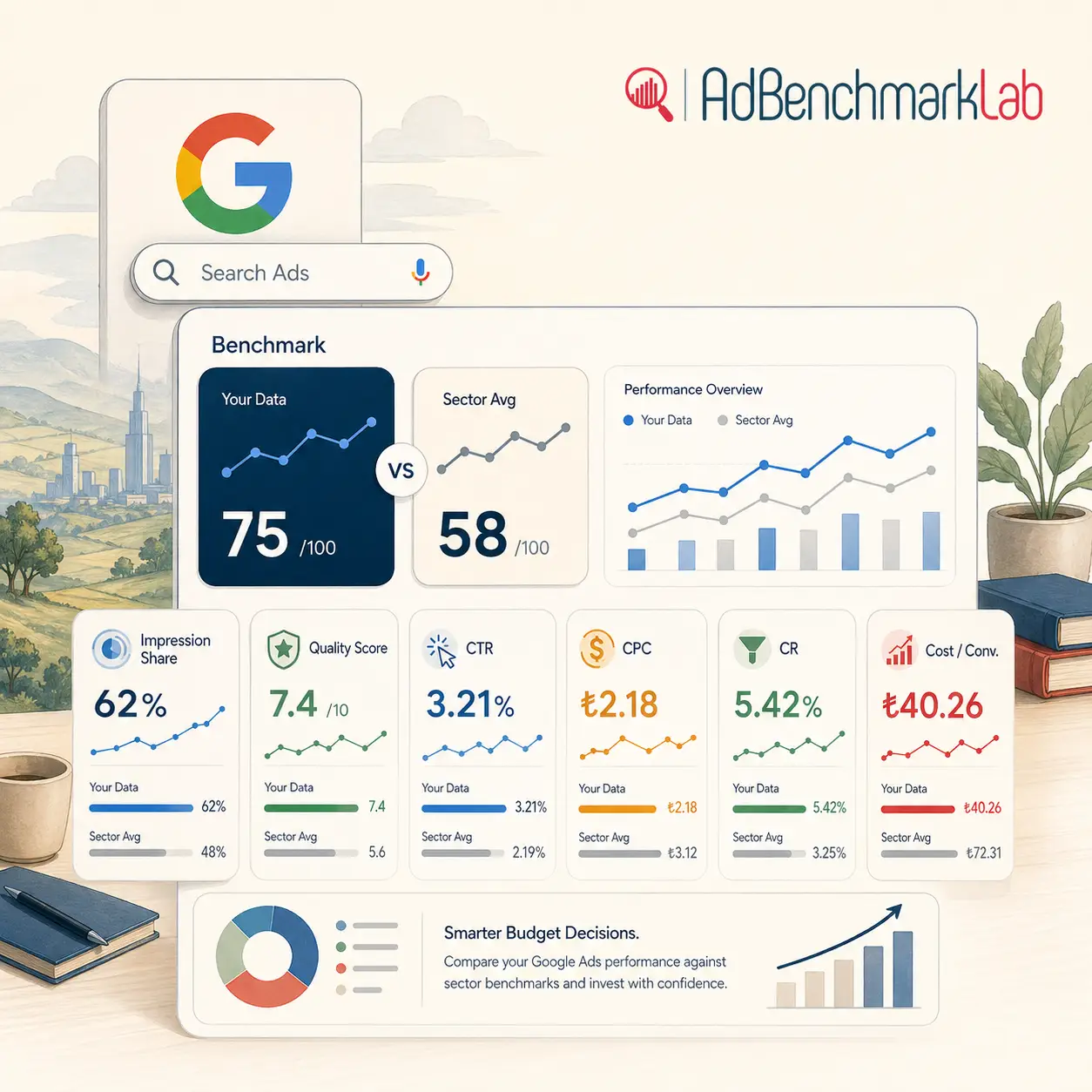 Google Reklam Verme sektör benchmark görünümü
